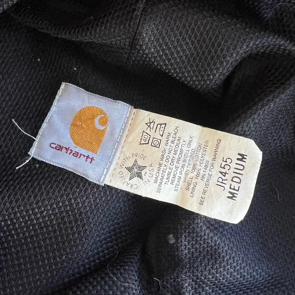 Carhartt JR455 blue hooded work wear jacket